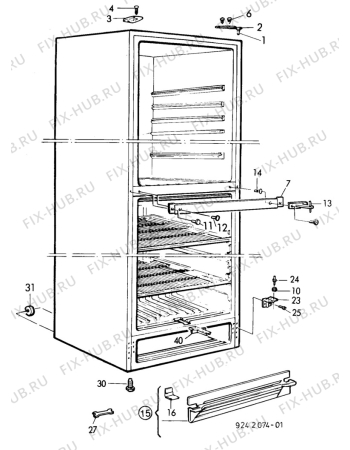 Взрыв-схема холодильника Privileg P3765 - Схема узла C10 Cabinet